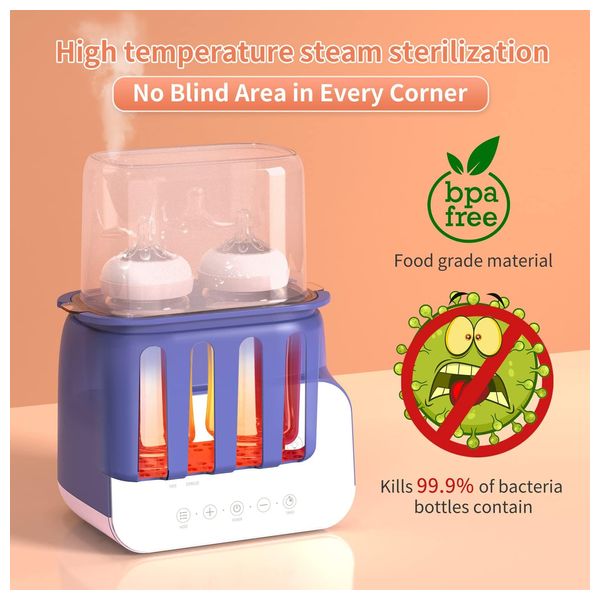  Kyg Bbw-9500d - 6 in 1 Baby Bottle Steam Sterilizer - Blue 