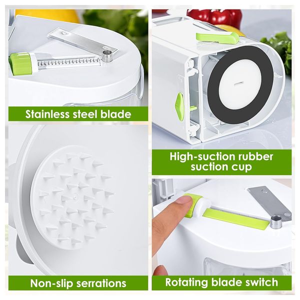  4 in 1 Spiral Vegetable Cutter - White 