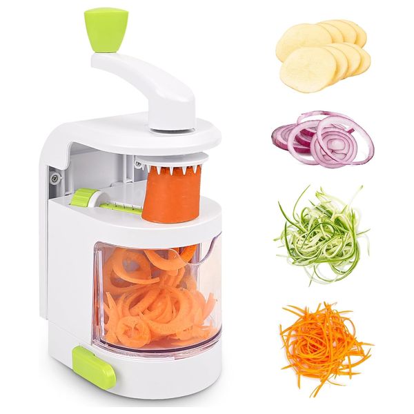  قطاعة خضروات حلزونية 4 في 1 - ابيض 