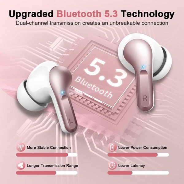  Ordtop I13 - Bluetooth Headphone In Ear - Pink 