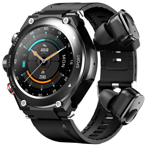  Tuanzi Smart Watch T92 With Bluetooth Headphone In Ear - Black 