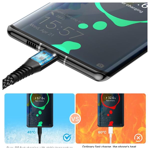  Aioneus re-a011 - Cable USB To USB-C - 1.7m - 2 pieces 