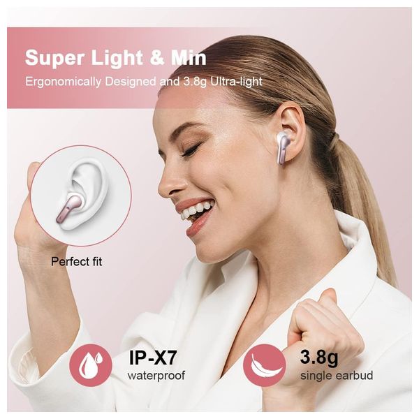  Ordtop I13 - Bluetooth Headphone In Ear - Pink 