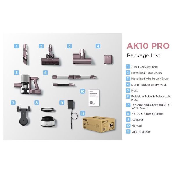 Eureka AK10 Pro Cordless Vacuum Cleaner - 29000 Pa - Up to 60 Min