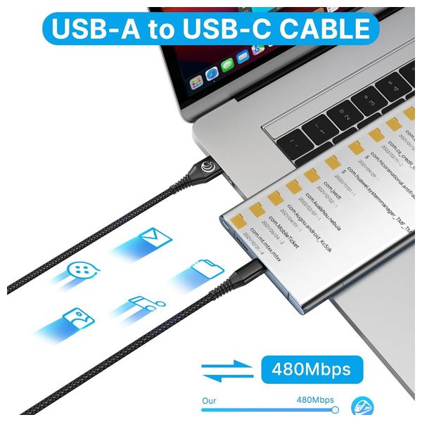  Aioneus re-a011 - Cable USB To USB-C - 1.7m - 2 pieces 