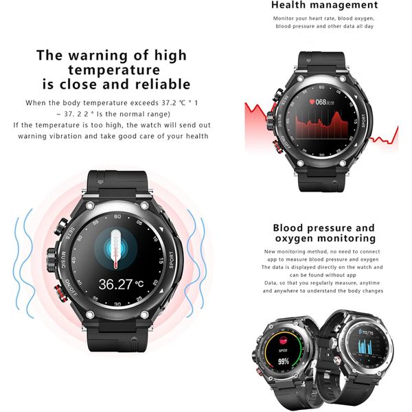  Tuanzi Smart Watch T92 With Bluetooth Headphone In Ear - Black 