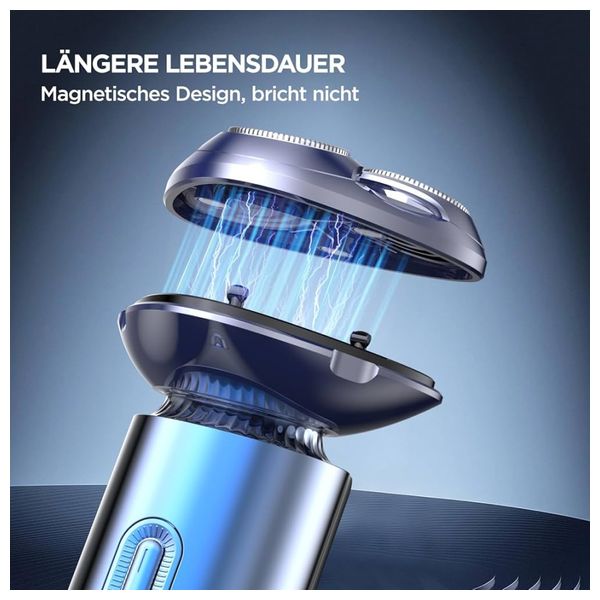  BESTOPE hm-3011 - 3D Electric Shaver for Men, IPX7 Magnetic Shaving Head & Travel Lock - Blue 