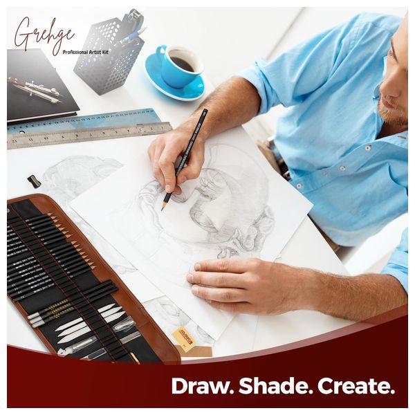 Graphite and Charcoal Drawing Pencil Set - 24 Piece