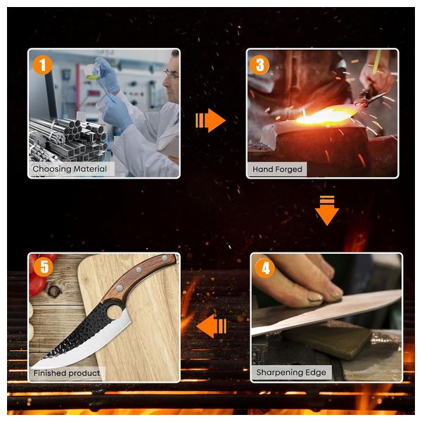  Steel Chef's Knife - Wood 