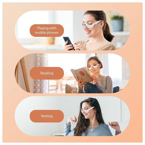  CJVIUS eyem52004 - Eye Massager Red Light Therapy Device - White 