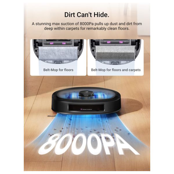 Eureka J20 - Robot Vacuum Cleaner - 8000 Pa - Up to 130 minutes - Black