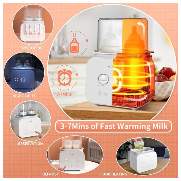  Kyg Bbw-9600 - 6 in 1 Baby Bottle Steam Sterilizer - White 