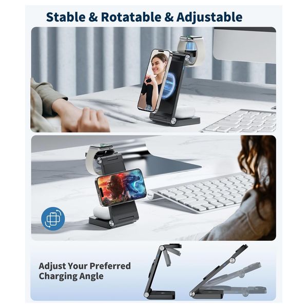  Ordtop w327 - 3-in-1 Cube - Wireless Charger - 10W - Black 