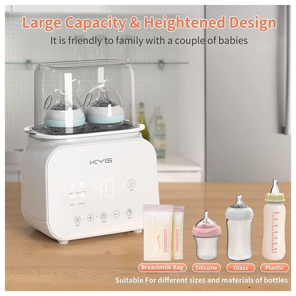 Kyg Bbw-9600 - 6 in 1 Baby Bottle Steam Sterilizer - White 
