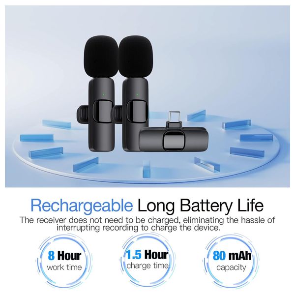  Ksg k8 - Wireless Lavalier Microphone - 2 Pack 