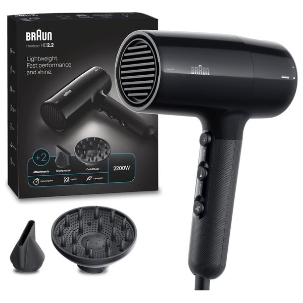  Braun BRHD225SDE - Hair Dryer - Black 