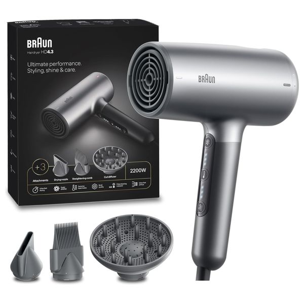  Braun BRHD435SDE - Hair Dryer - Silver 