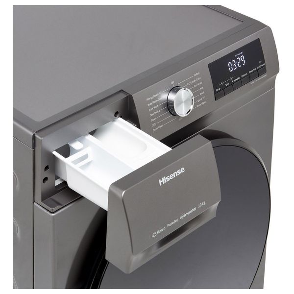  غسالة هايسنس فتحة امامية - 10 كغم - 1400 دورة بالدقيقة - WFQA1014EVJMT - رمادي 