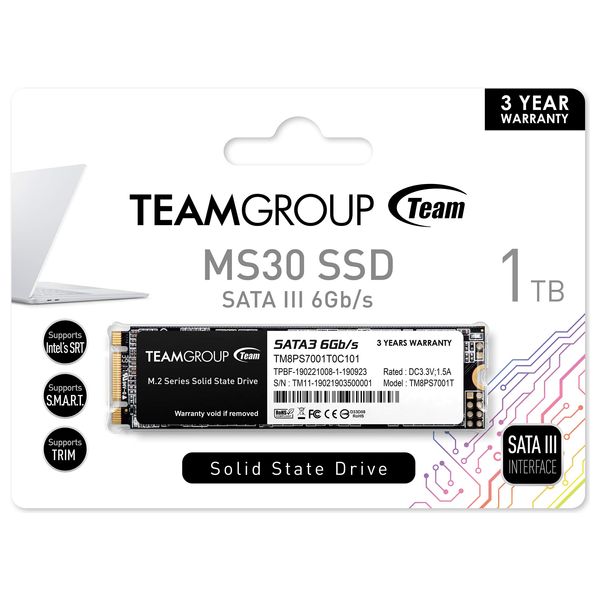 هارد داخلي تيم كروب اس اس دي - 1 تيرابايت - TEAMGROUP MS30 1TBBLACK - اسود