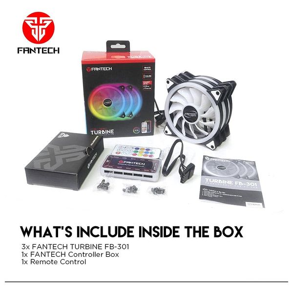  مجموعة مروحة كمبيوتر فانتيك - 301 TURBINE ARGB 3in1 