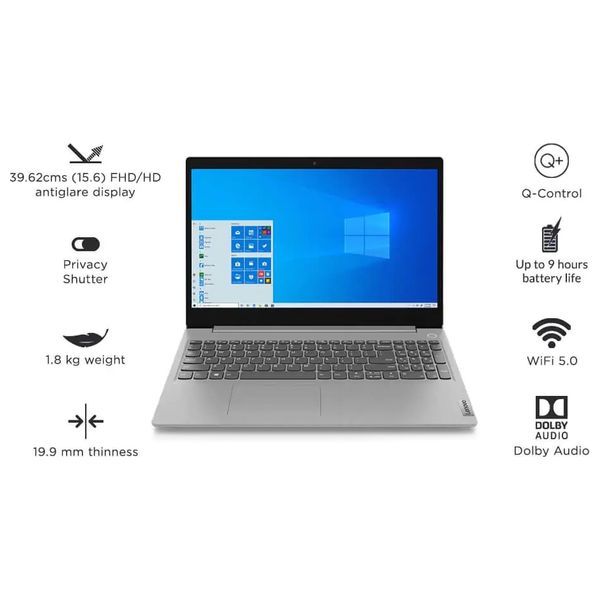  Lenovo Laptop 15.6-Inch - IdeaPad3-15ADA05 - Ryzen 5-3500U - 8GB/512GB SSD - AMD Radeon Graphics - DOS 