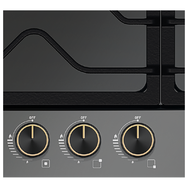  طباخ غازي مدمج نوال - 5 مشاعل - HOB-2592/02  - أسود 