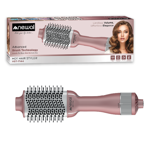  Newal HST-7144 Hair Brush - 1200W, 3 Speeds - Pink 