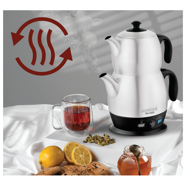  محضرة شاي نوال - 3 لتر - 2200 واط - TEA-5505 - ستانلس ستيل 