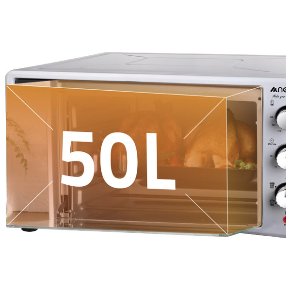  فرن ميني نوال -  50 لتر - مؤقت لمدة 60 دقيقة - ترموستات 320 درجة مئوية - MOV-1650 - احمر 