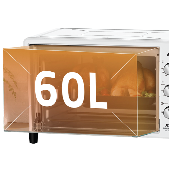  Newal MOV-2260 - Mini Oven - 60L - 60 Minutes timer - 320°C Thermostat - White 