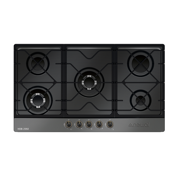  طباخ غازي مدمج نوال - 5 مشاعل - HOB-2592/02  - أسود 