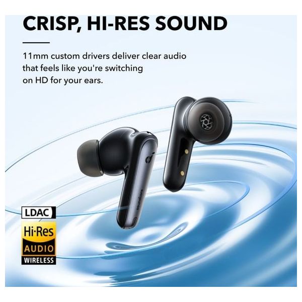  سماعة بلوتوث داخل الاذن انكر ساوندكور ليبرتي 4 NC - صوت قوي ومتوازن وعالي الجودة - عمر البطارية يصل إلى 50 ساعة - اسود 