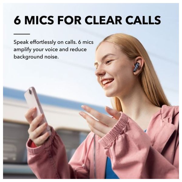  سماعة بلوتوث داخل الاذن انكر ساوندكور ليبرتي 4 NC - صوت قوي ومتوازن وعالي الجودة - عمر البطارية يصل إلى 50 ساعة - اسود 