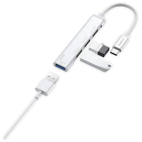  Havit HB41 - USB-C Hub - 4Port - Silver 