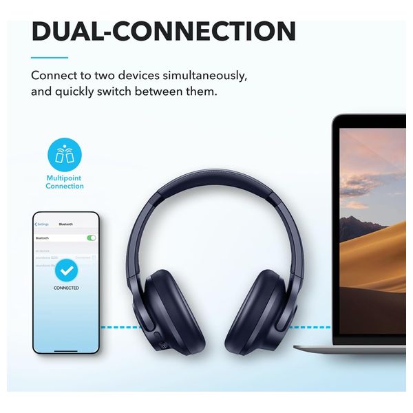  Anker A3004H31 - Bluetooth Headphone Over Ear - Blue 