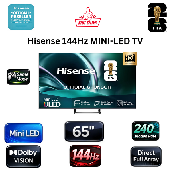  Hisense 65-Inch U7Q Series - Smart - 4K - Mini LED - 144 Hz - 2026 Model 