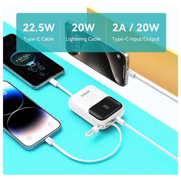  BWOO - Power Bank - 10000mAh - 22.5W - White 