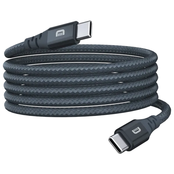  كيبل زيندور يو اس بي سي الى يو اس بي سي مغناطيسي - 60 واط PD - نايلون مضفر - 1 متر - رمادي 