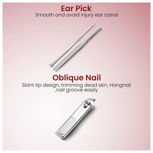 مجموعة قص الأظافر للعناية بالأظافر والقدمين موكسيدو - 12 قطعة في 1 - ستاينلس ستيل