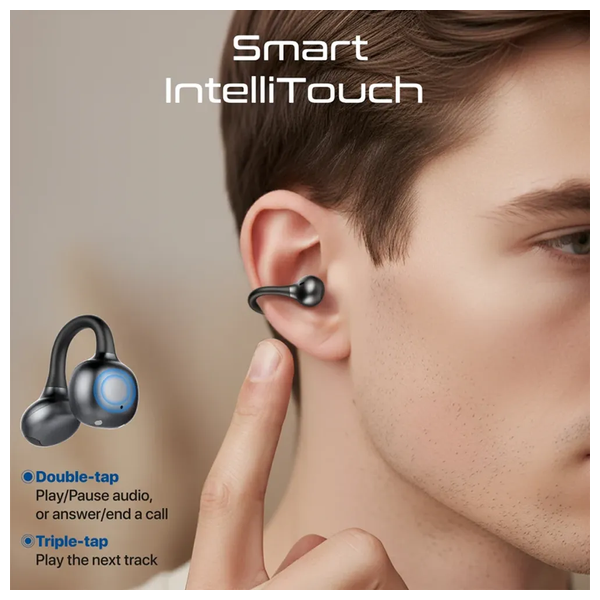  سماعة بلوتوث داخل الاذن من بروميت - True Wireless AirClip-Pro - بطارية 28 ساعة - مقاومة للماء IPX4 - بلوتوث 6 - اسود 