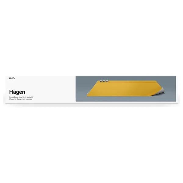 حصيرة مكتب رفيعة يونيك - Hagen - جلد نباتي مقاوم للرذاذ - اصفر
