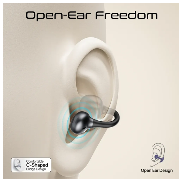  سماعة بلوتوث داخل الاذن من بروميت - True Wireless AirClip-Pro - بطارية 28 ساعة - مقاومة للماء IPX4 - بلوتوث 6 - اسود 