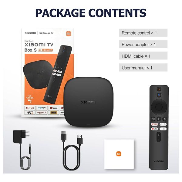 Xiaomi TV Box S 3rd Gen - Streaming Media Player - Google TV - 4K - Black
