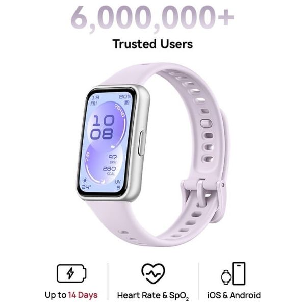  Huawei Band 11 Smart Band - 1.62-inch AMOLED Display - Bluetooth 6.0 - 5ATM Water Resistant - Purple 