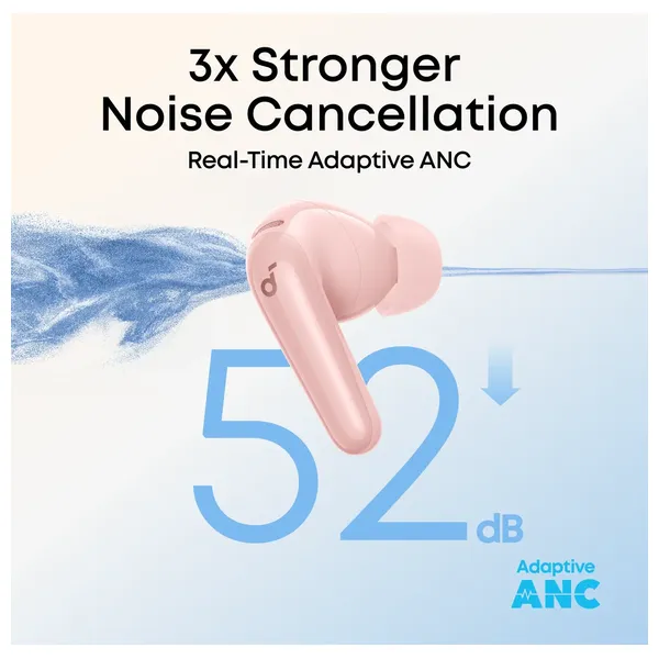  سماعة بلوتوث داخل الاذن من انكر ساوند كور R60i NC - بطارية 50 ساعة - مقاومة للماء والغبار IP55 - بلوتوث 5.3 - وردي 