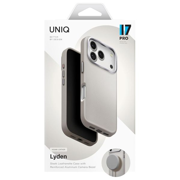 UNIQ Lyden - Slim Leatherette Case - For iPhone 17 Pro Max - Gray