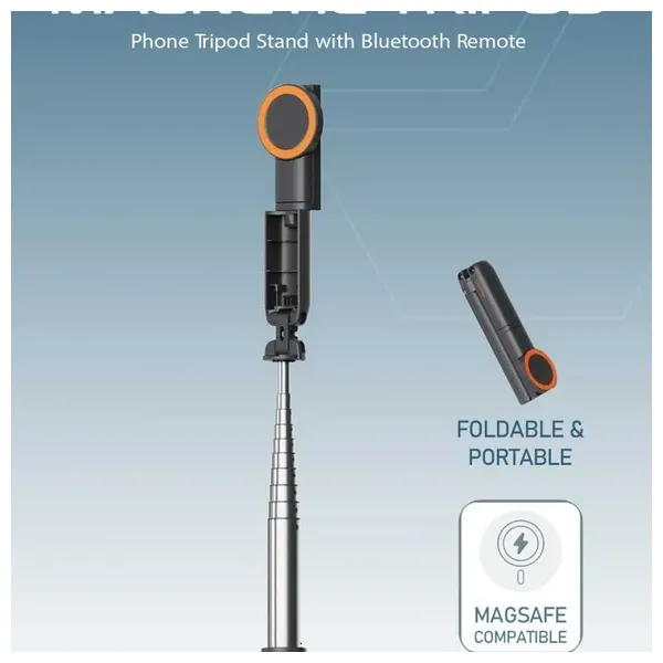  Moxedo Magnetic Tripod Phone Holder - 360° Rotation - Black 