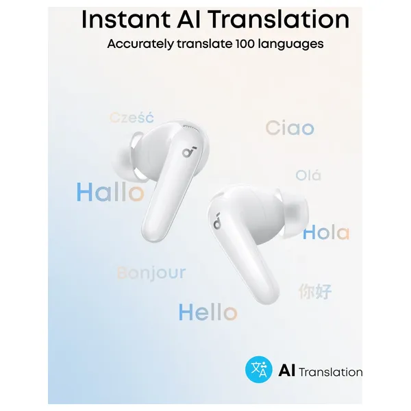  سماعة بلوتوث داخل الاذن من انكر Soundcore R60i NC -  بطارية تعمل لمدة 50 ساعة - IP55 - بلوتوث 6.1 - ابيض 