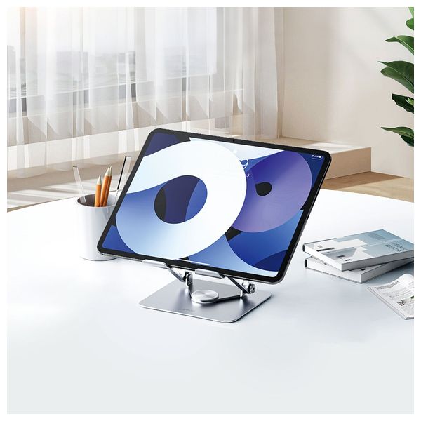  BWOO - Metal Tablet Stand - 360° Rotation - Silver 