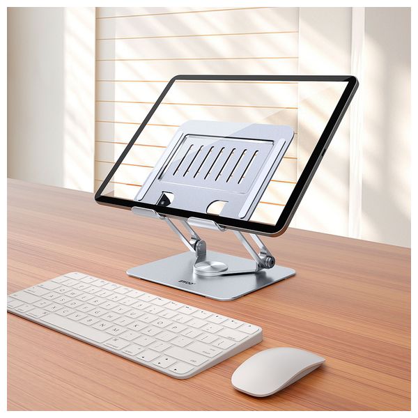 BWOO - Metal Tablet Stand - 360° Rotation - Silver 